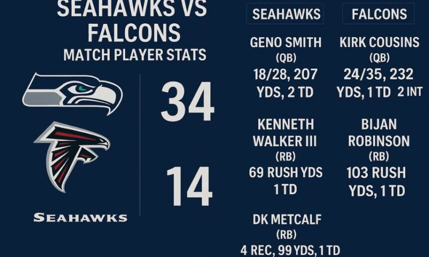seahawks vs atlanta falcons match player stats